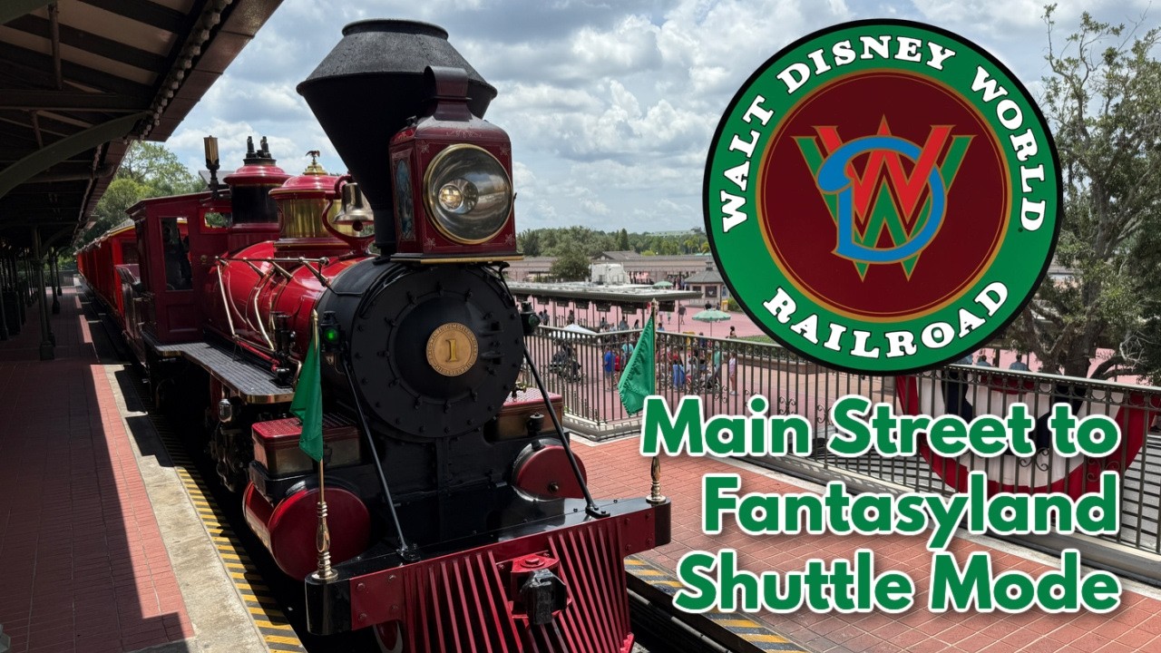 Walt Disney World Railroad: Shuttle Mode from Main Street to Fantasyland & Back – Featuring Stitch!