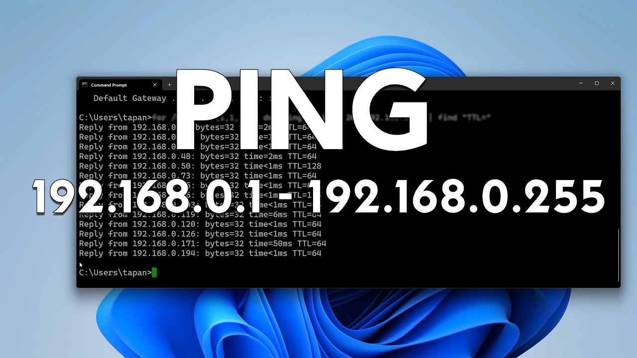 PING Every Device on Your 192.168.0.1 Network in SECONDS