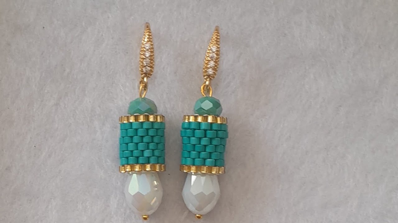Pendientes de tubos de délicas y gotas