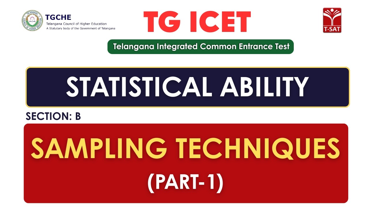 ICET |  Statistical Ability (Section - B) | Statistics - Sampling Techniques (Part-1) | T-SAT