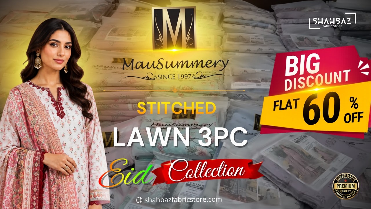 Musummrey Stitched Lawn 3Pc | Ready To Wear Eid Collection 2026 | Original brand Buy Online stock | 