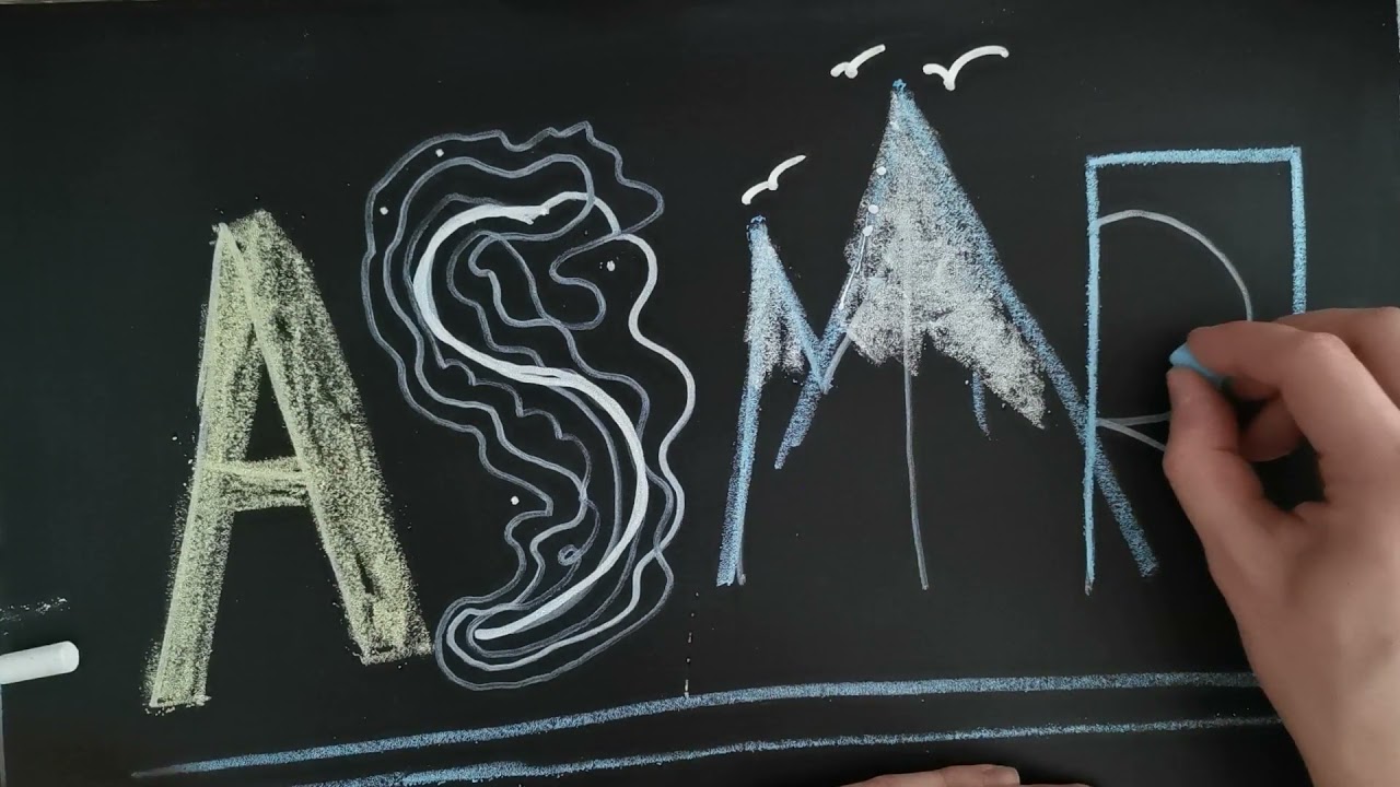 DÉFI ASMR 😴 jour 21 |  Écriture et dessins craie et feutre (No talking) 💤 | ASMR français