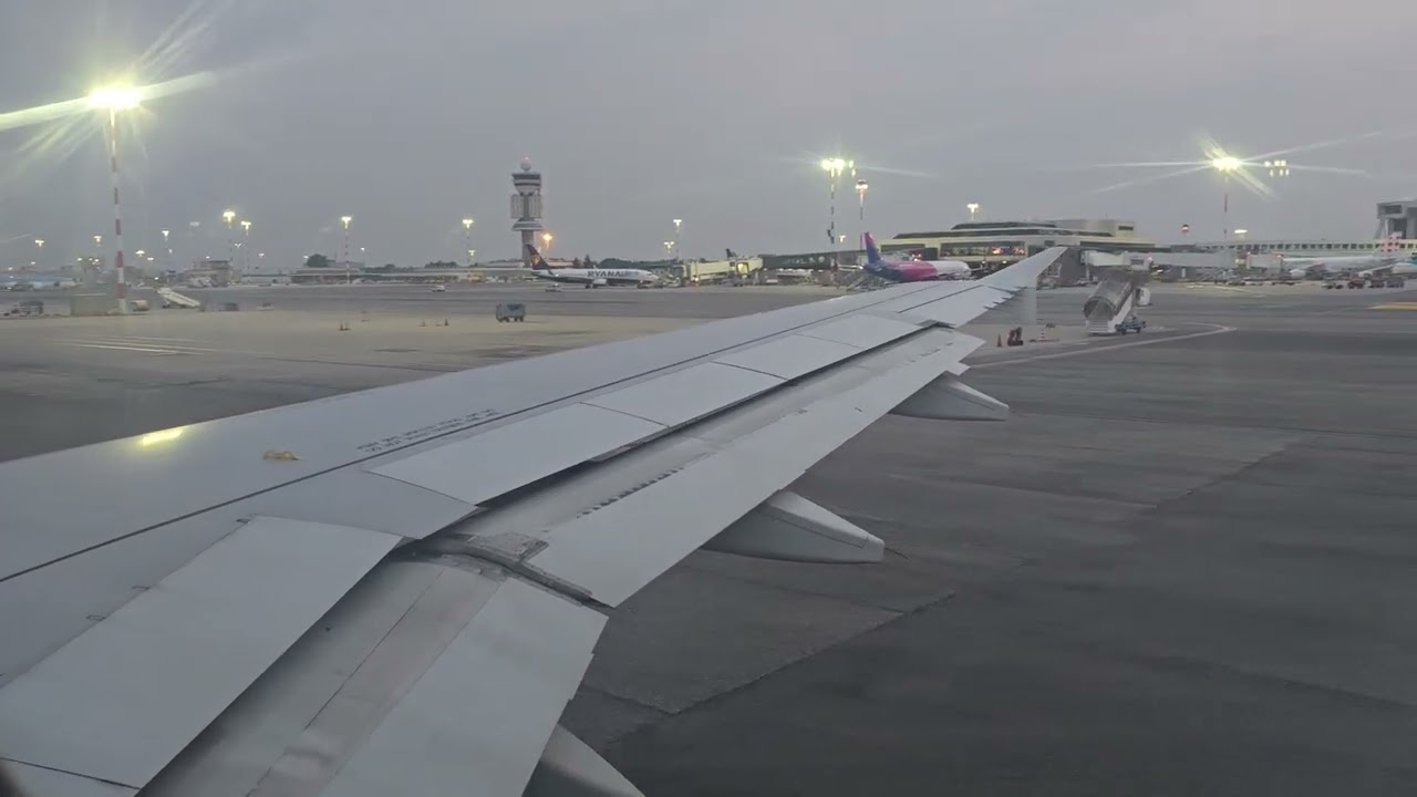 FlyOne Armenia Airbus A320 (XU-727) Full Taxi and Takeoff from Milan Malpensa