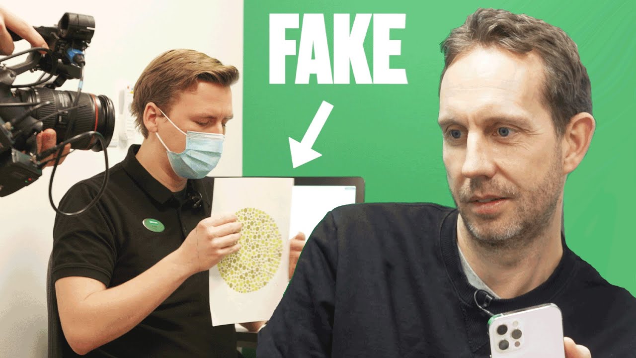 Morten Ramm blir lurt til &aring; tro at han er fargeblind.