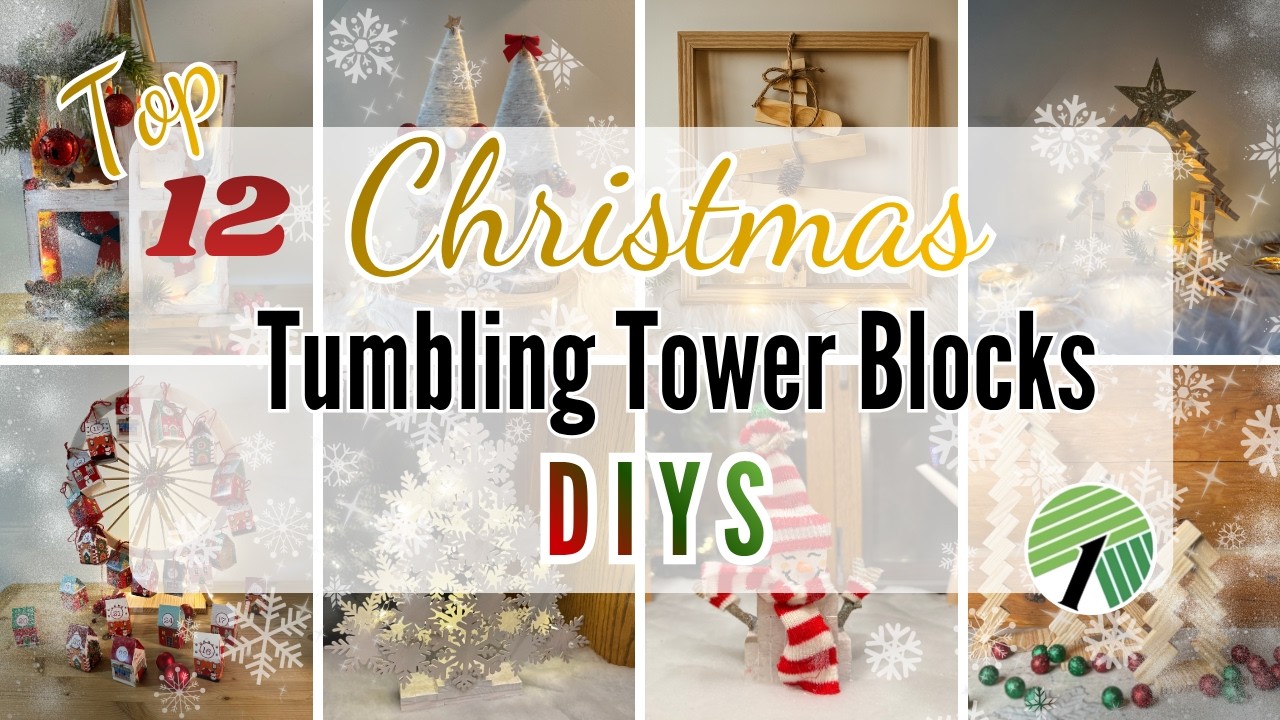 Top 12 Dollar Tree Tumbling Block Christmas DIYs | Jenga Blocks Christmas Crafts and Decor