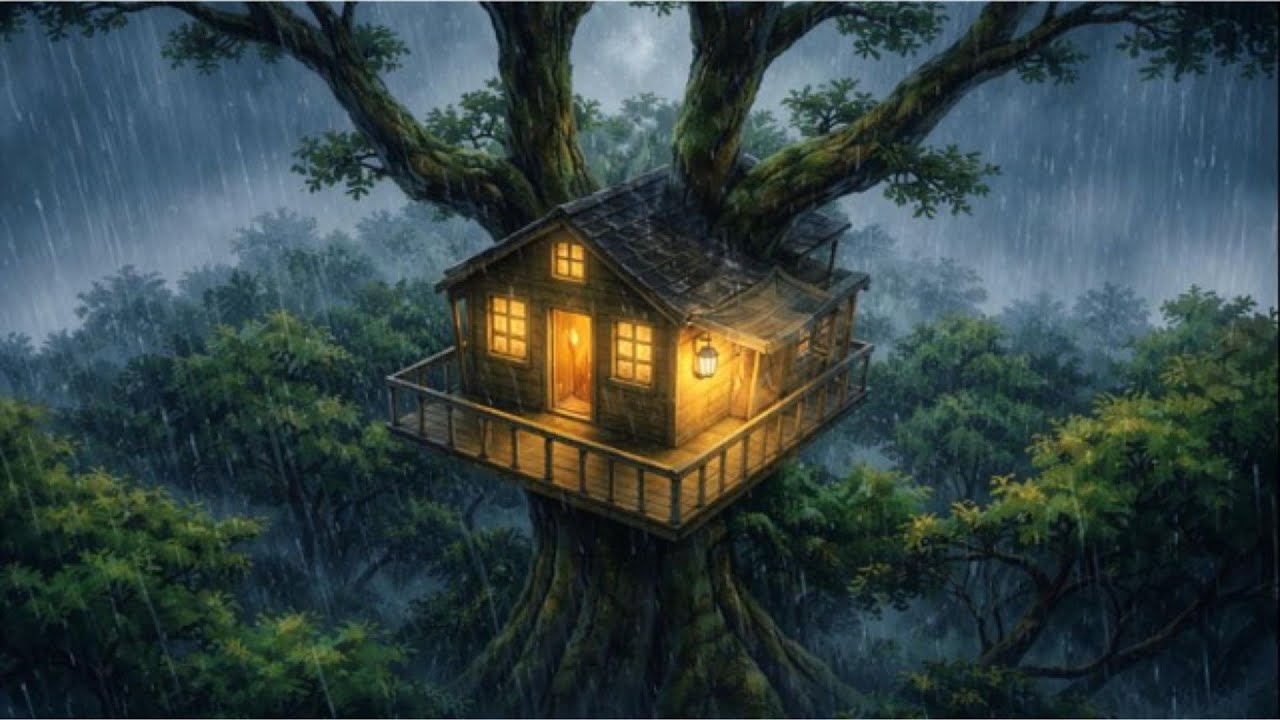 A Rainy Day Spent Together in a Tree House I Ghibli  Days