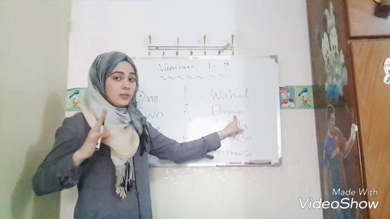 Counting from 1-5 in Arabic