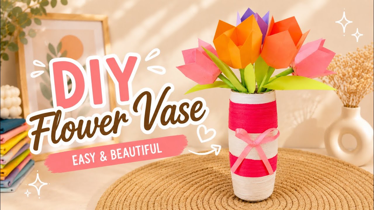 DIY Flower vase| How to make flower vase with Broken drinking glass | DIY Simple flower vase
