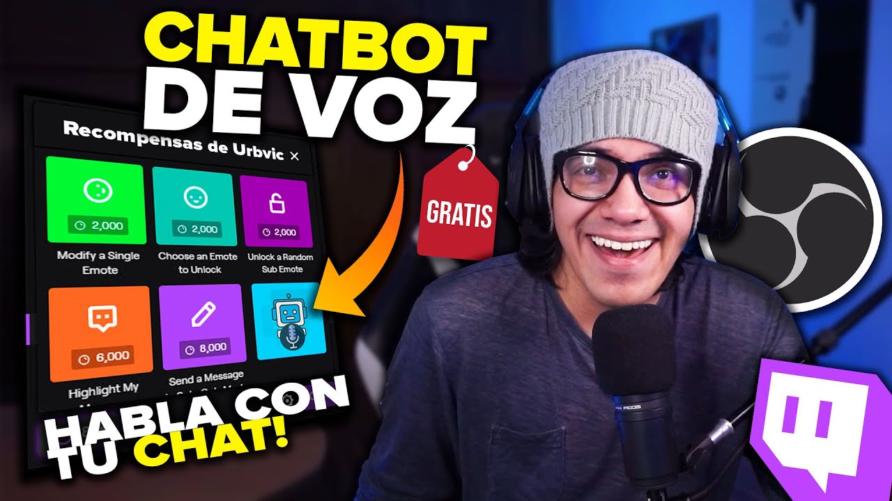 CHATBOT DE VOZ PARA TU STREAM GRATIS EN OBS (RECOMPENSA DE PUNTOS DE TWITCH) | Tutorial TTS | UrbVic