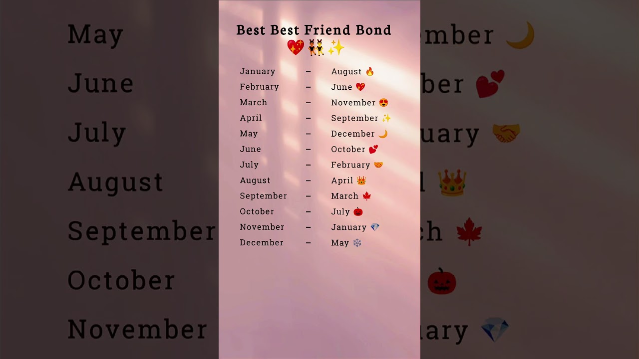 🔥 BEST Friend Bond Revealed By Your Month! 💖👯&zwj;♂️✨