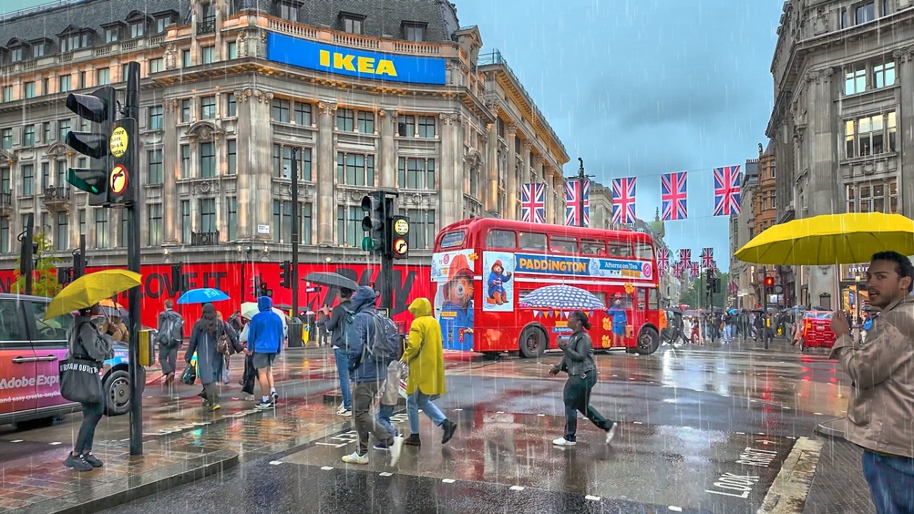 LONDON, England – RAINY WEST END Walking Tour 4K HDR 🇬🇧