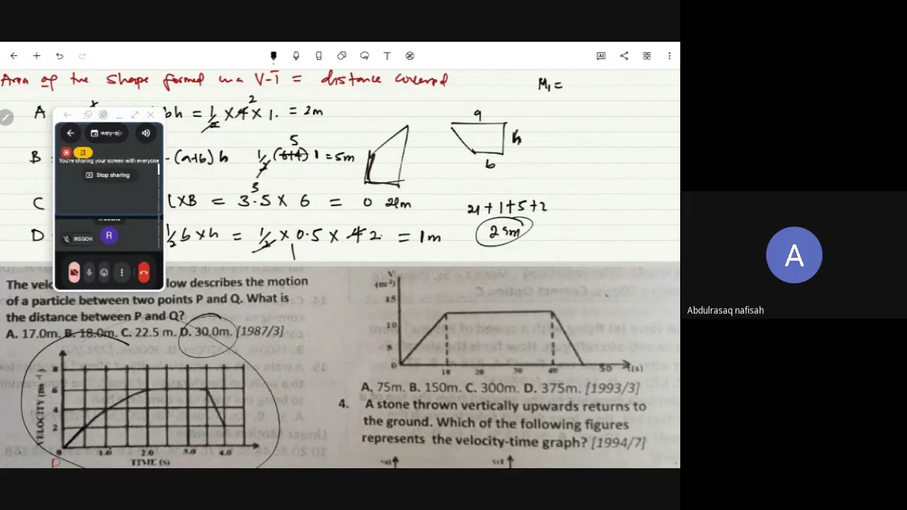 Physics (Motion questions solved) UTME free class 7