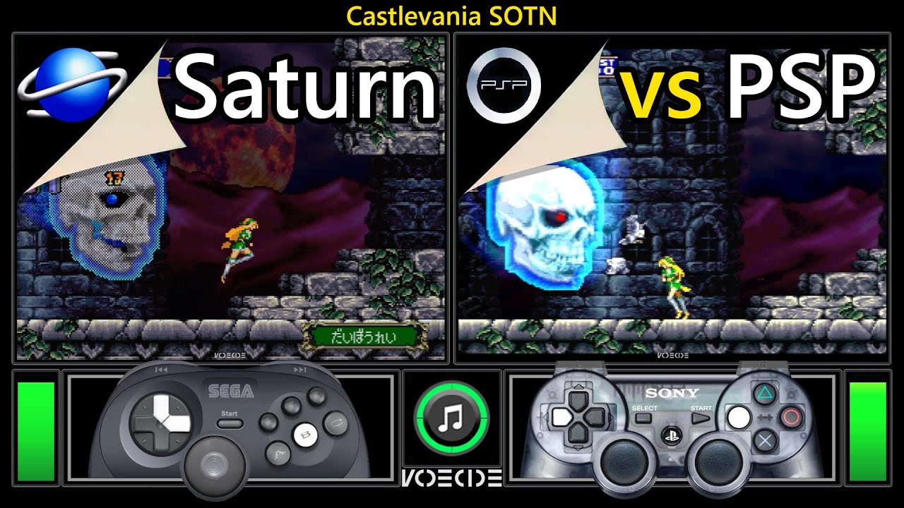 Castlevania SOTN (Sega Saturn vs PSP) Real Hardware Comparison