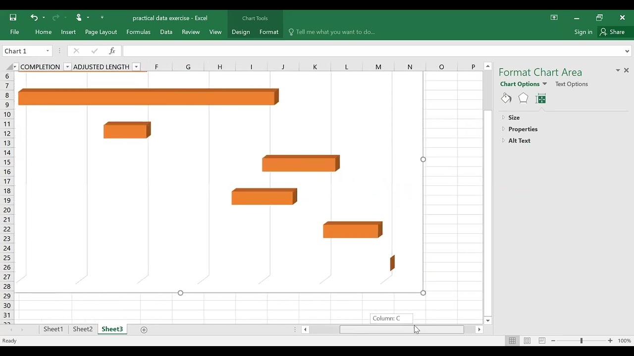 Gantt Chart using Microsoft Excel for scheduling of project activities