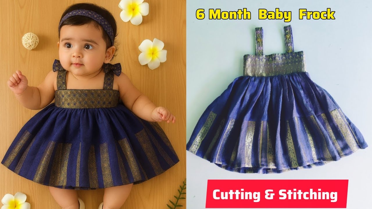 6 Month Baby Frock Cutting and Stitching Easy Tricks 