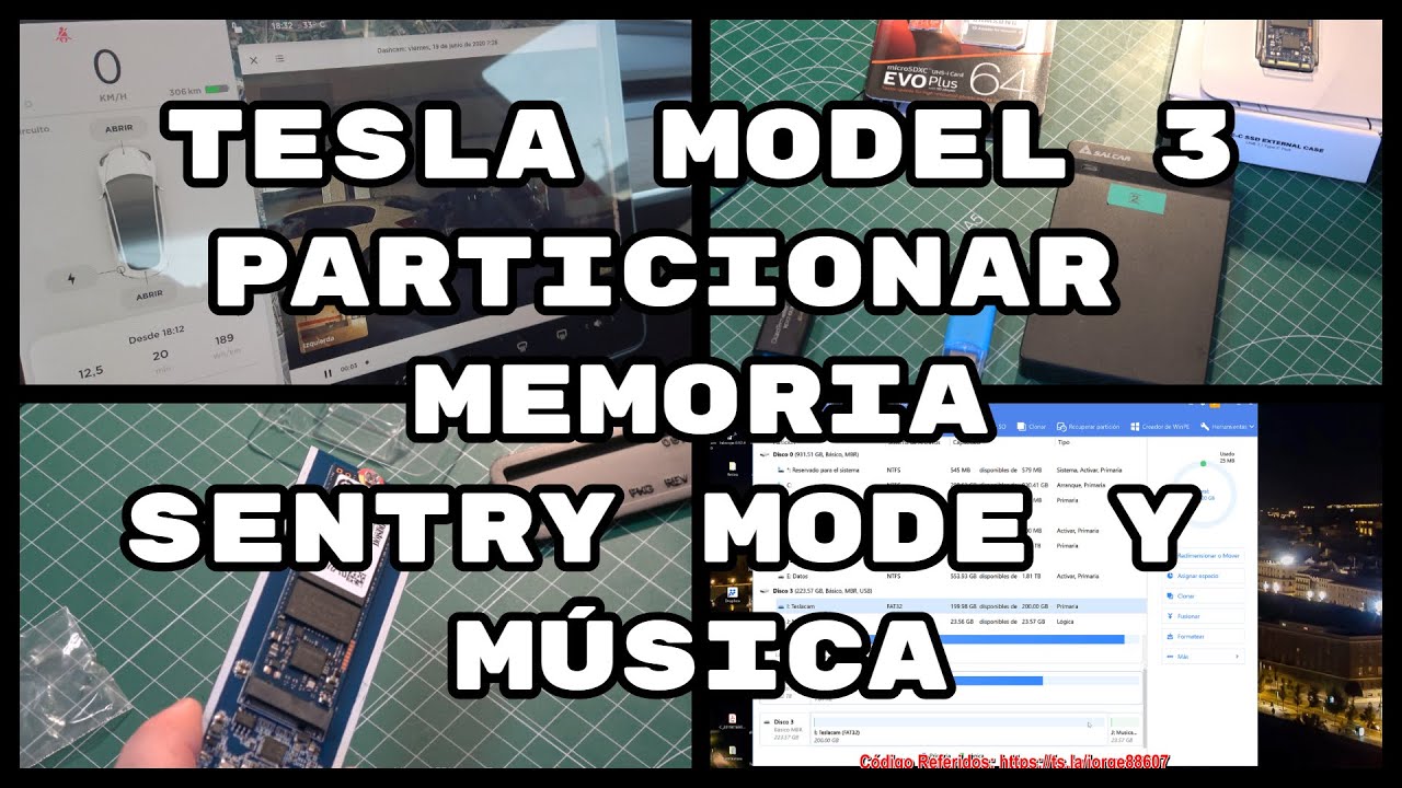 Tesla Model 3: Particionar Memoria para Sentry Mode y Música (