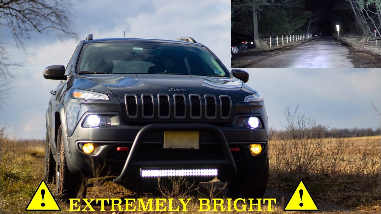 2014-2018 Jeep Cherokee Trailhawk LED Light bar Install | INSANE RESULTS