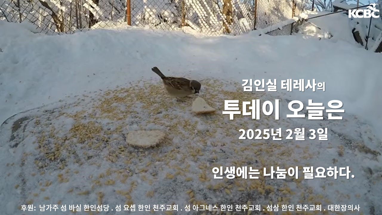 인생에는 나눔이 필요하다 / 김인실 테레사의 투데이 오늘은 / 2025년 2월 3일