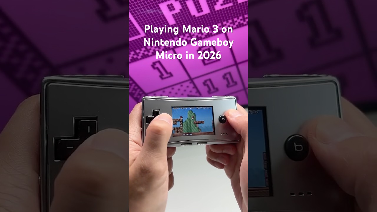 Playing Mario 3 on Nintendo Gameboy Micro in 2026 #console #retro #nintendo #mario #retrogameroom