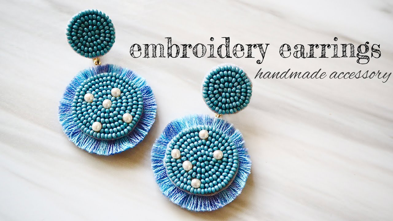 ビーズ刺繍イヤリングの作り方/embroideryearrings