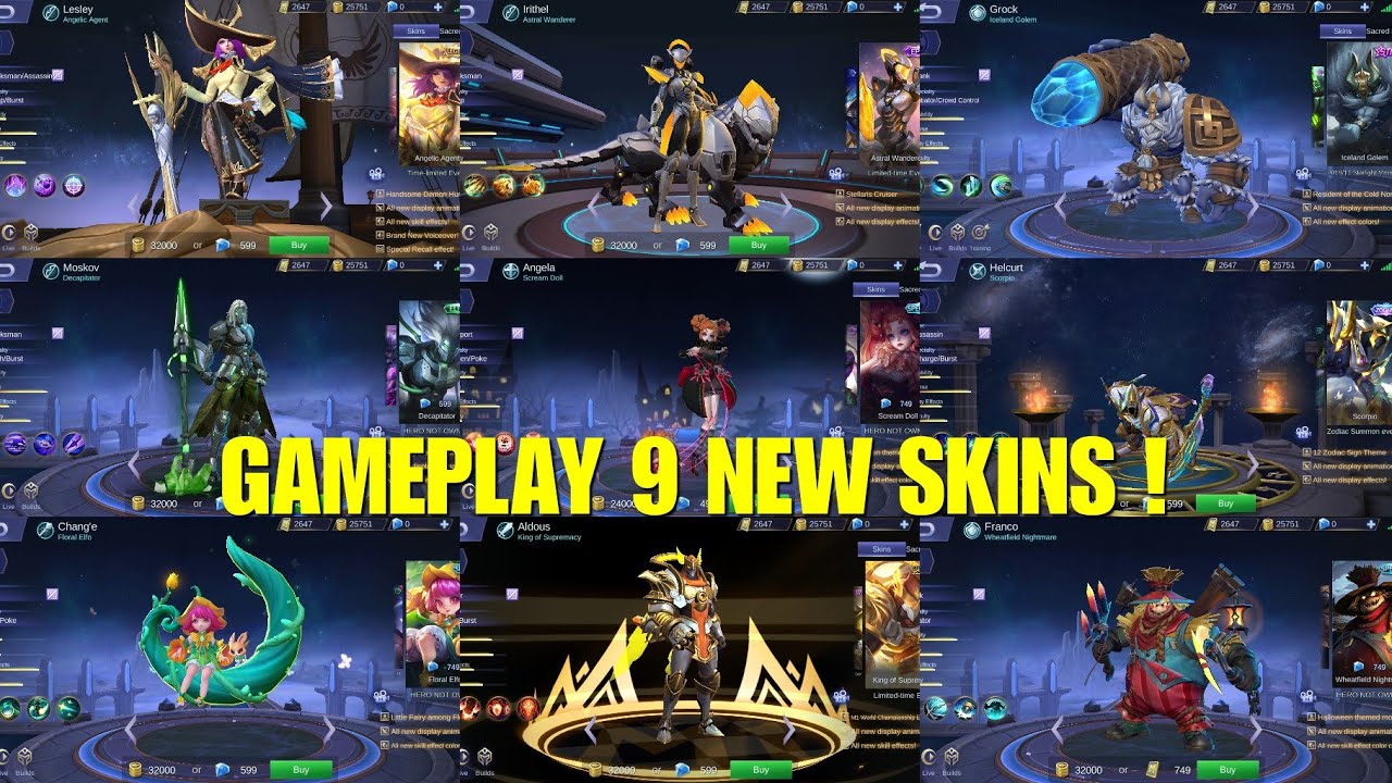 GAMEPLAY 9 NEW SKINS !
