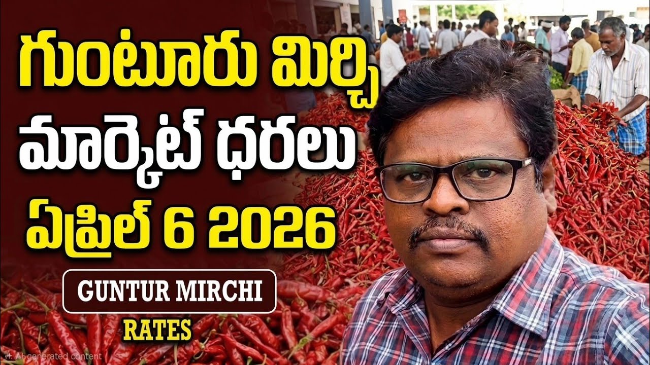 6 April 2026 GUNTUR MIRCHI MARKET RATES గుంటూరు మిర్చి మార్కెట్ ధరలు 