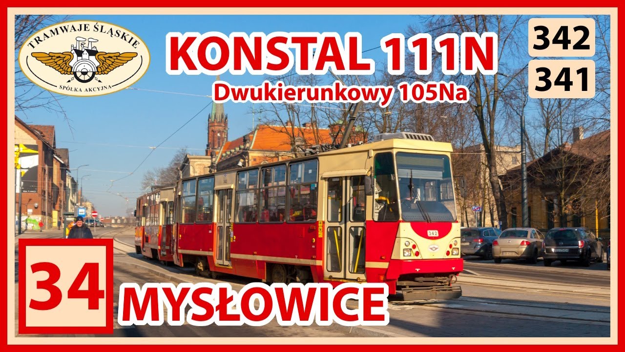 Konstal 111N (341+342) – wyjątkowy dwukierunkowy tramwaj na linii 34 w Mysłowicach