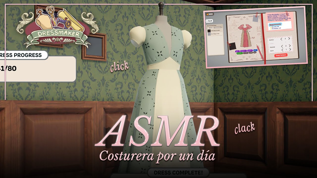 ASMR ✧ ¿Nos relajamos trabajando de costureras? 🧵 Dressmaker (Demo) [susurrado]