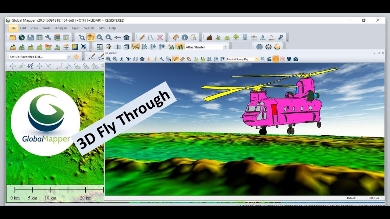 Create 3D Fly Through In Global Mapper | 3D Animation in GIS