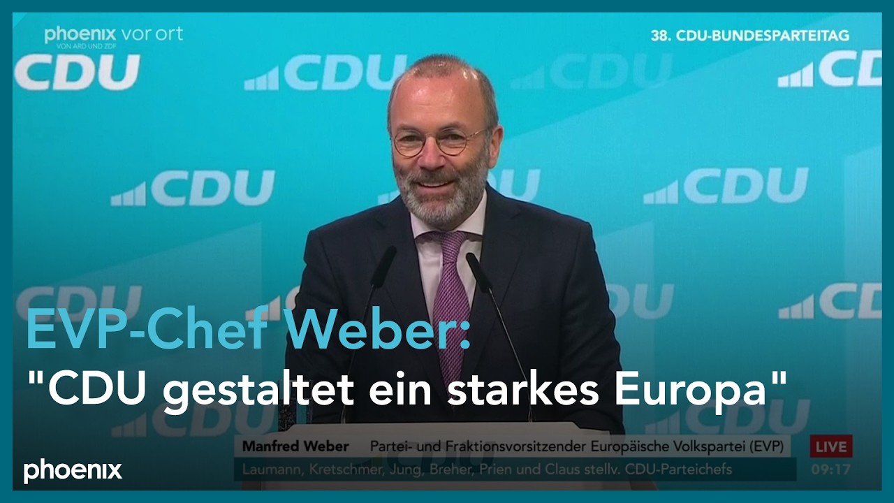 CDU-Parteitag in Stuttgart: Grußwort von Manfred Weber (EVP) | 21.02.26