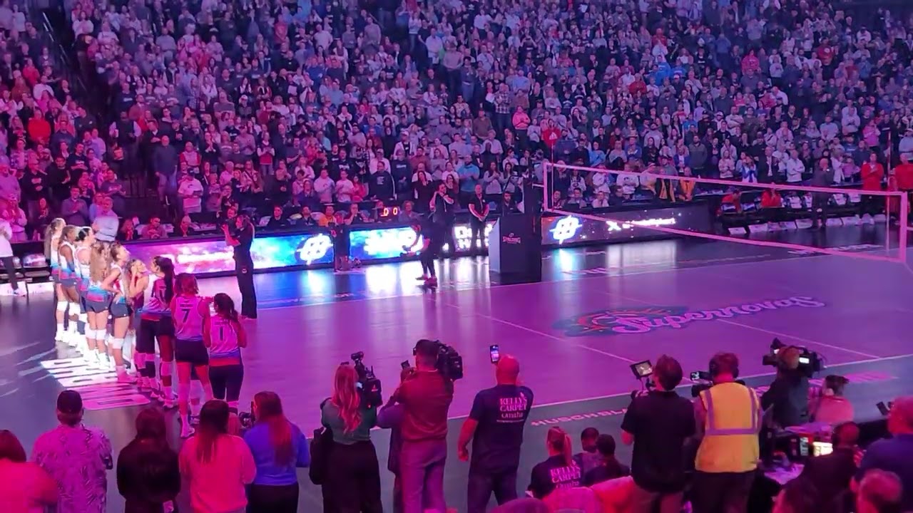 Pro Volleyball Federation First Game Ever! Omaha Supernovas Intro's and Starting Lineup