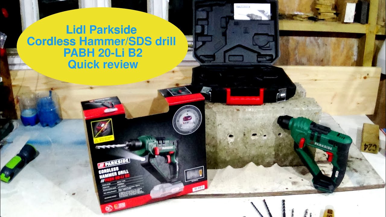 Краткий обзор аккумуляторной ударной дрели Lidl Parkside Cordless SDS PABH 20-Li B2