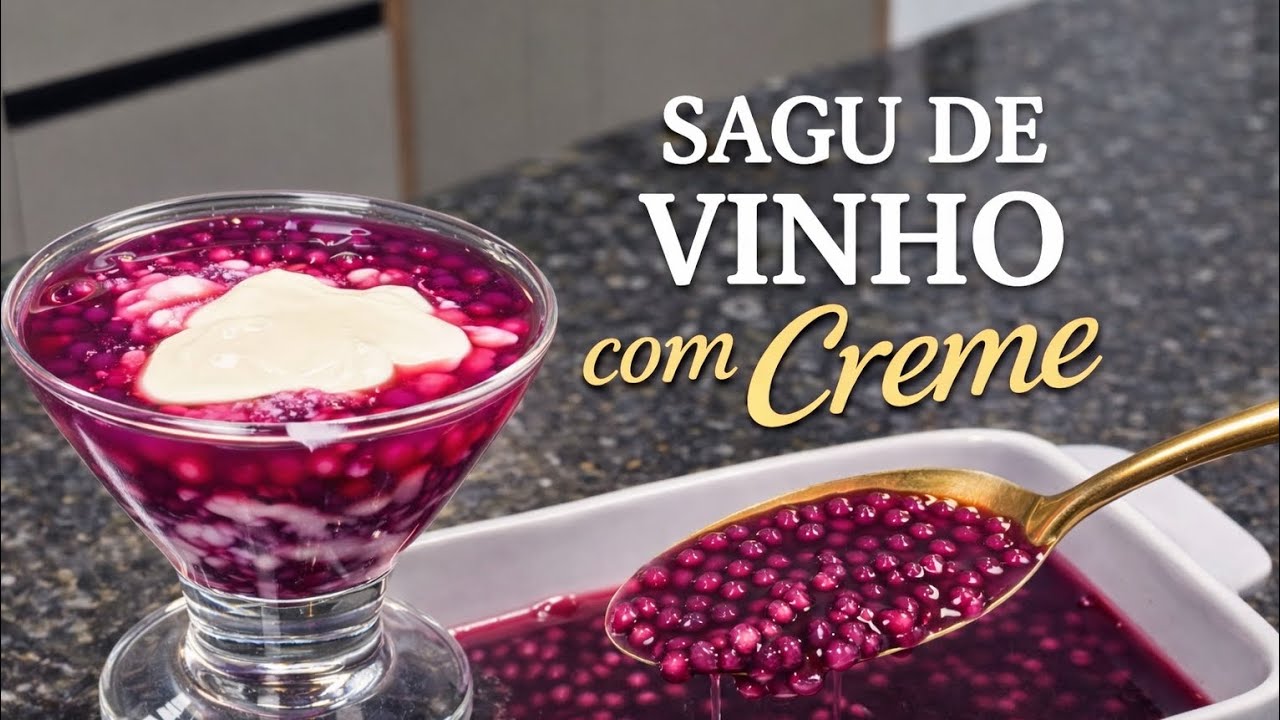 🍷 SAGU DE VINHO COM CREME DE BAUNILHA | Receita de Família
