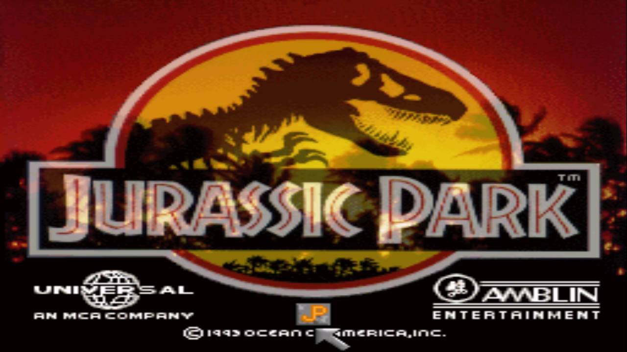 Jurassic Park Super Nintendo Short Intro Theme Gameplay 任天堂株式会社 SNES