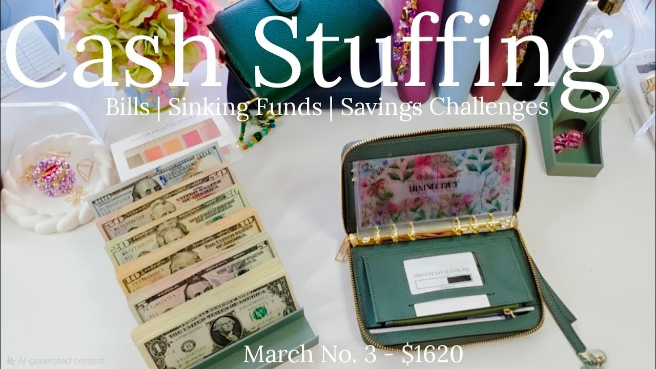 Cash Stuffing | $1620 | March No. 3 | Sinking Funds + Savings Challenges