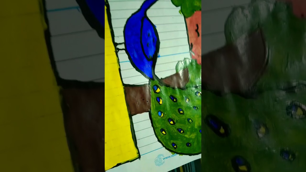 #peacock_acrylic_paint🖌️❇️👩&zwj;🎨#ytshorts।#VaranasiVloggerAaradhya's style@KIDS COLOURING FUN