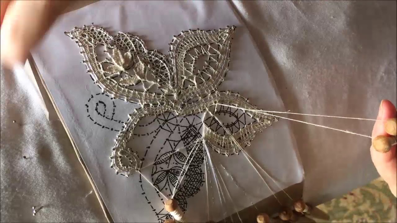 Bobbin Lace making Butterfly part 2