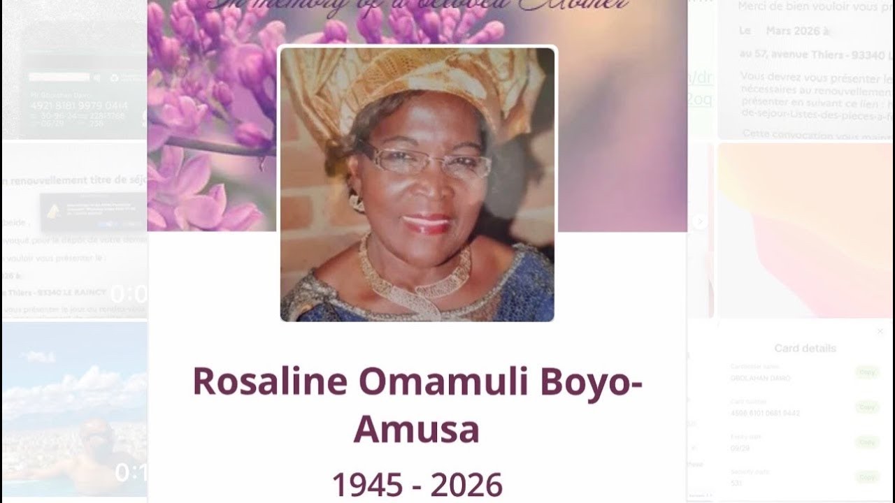 The Funeral Service of Rosaline Omamuli Boyo-Amusa 1945 - 2026