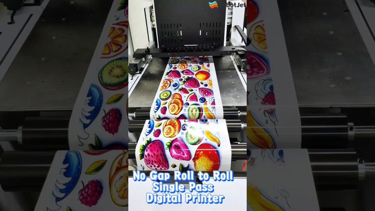 No Gap Roll to Roll Sinle Pass Digital Printer: Integrated printer for printing and rewinding!