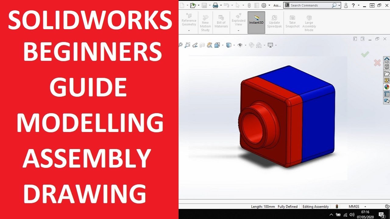 BEGINNERS GUIDE TO SOLIDWORKS | MODELLING | ASSEMBLY | DRAWING!!!