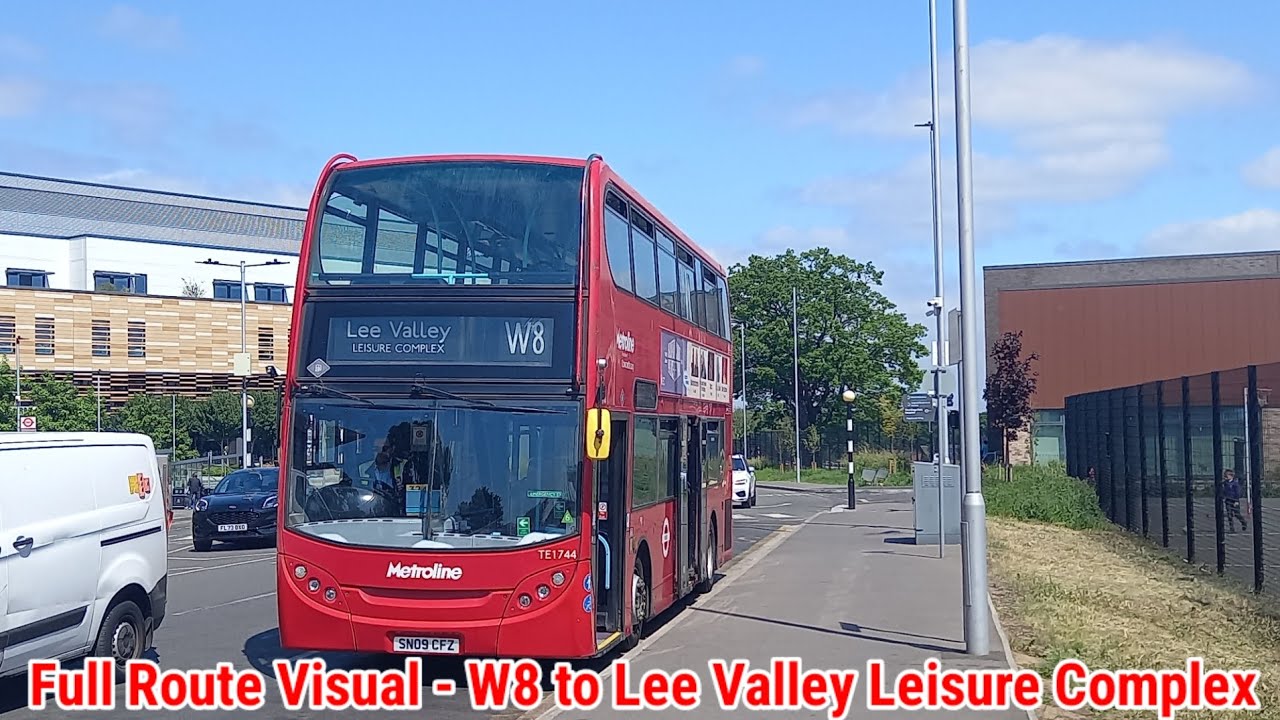 Full Route Visual | London Bus Route W8 - Chase Farm Hosp to Lee Valley, LEIS CPX | (TE1744) SN09CFZ