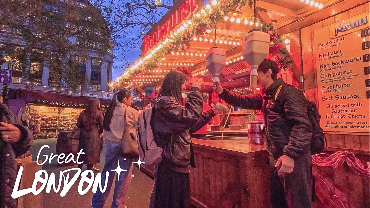 🎄Festive Walk Through Central London and Leicester Square IceRink ⛸️