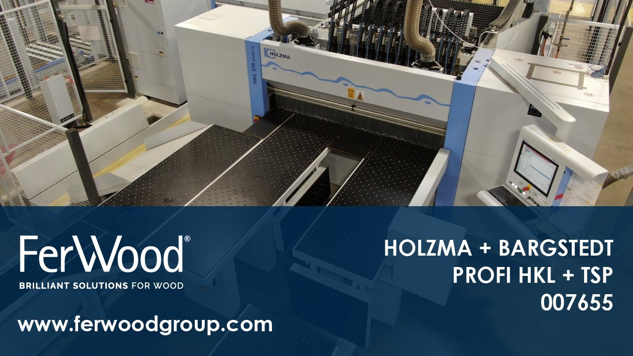 панельная пила с автоматическим складом во время работы - HOLZMA + BARGSTEDT- PROFI HKL+TSP - 007655