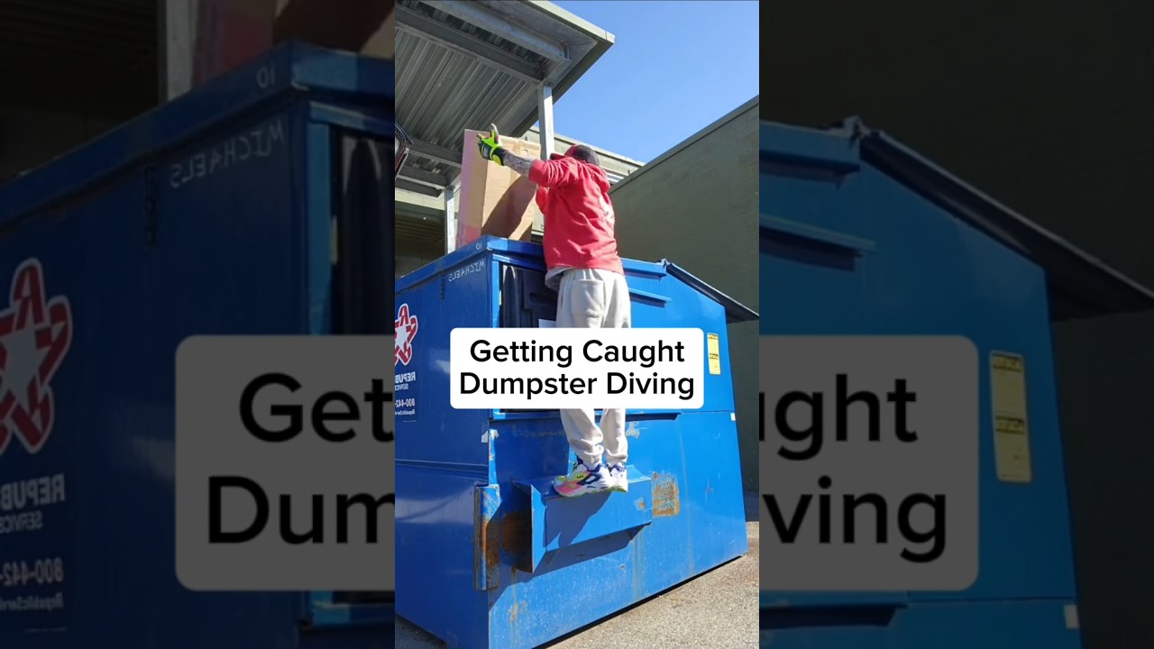 Got caught dumpster diving 😳. Would you still rescue the goods?