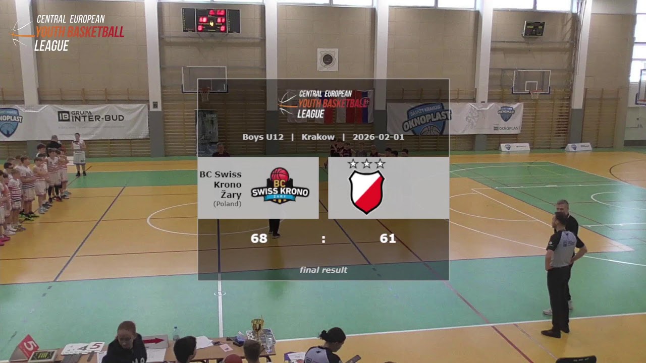 CEYBL U12, 1. 2. 2026, BC Swiss Krono Žary - Polonia Warszawa