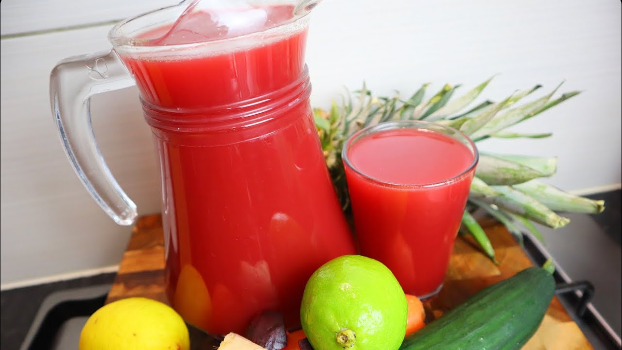 Pineapple Beetroot Cucumber Apple Orange Ginger Lemon And Lime Juice | Anti Inflammatory Drink