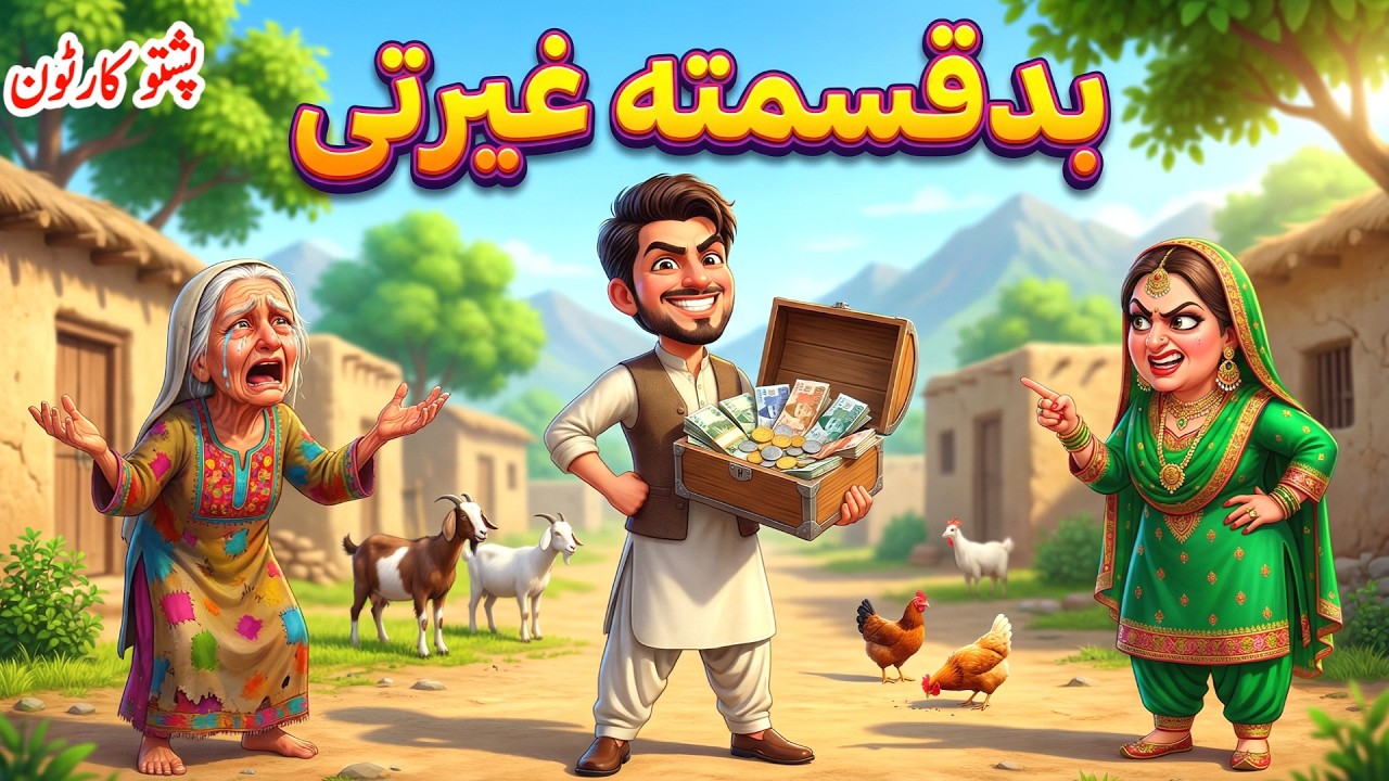 د مور جڑا او د خاندان خندا | Pashto Cartoon Story | A Mother’s Tears and a Family’s Laughter