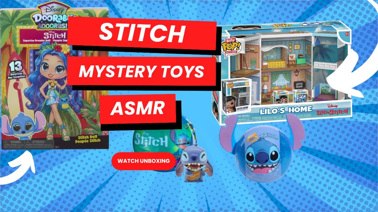 Cute Stitch Mystery Toy Unboxing ASMR 🌊 Disney Blind Bags & Relaxing Sounds
