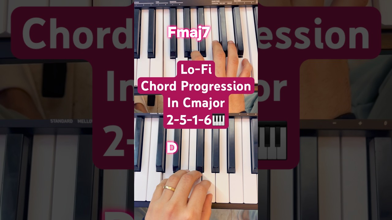 Lo-Fi Chord Progression in Cmajor🎹 2-5-1-6 #piano #learning #lofi #lofibeats #jazz #musician