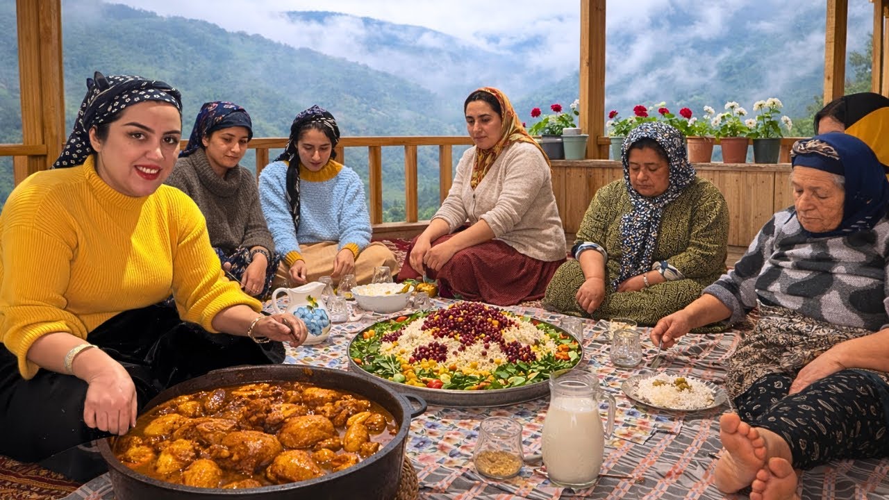Nomadic Life of Northern Iran |Traditional Butter & Cooking Orange Chicken Stew